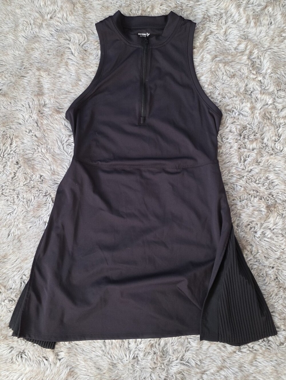 Old Navy Active Powersoft Go-dry Black Sleeveless Zip-Front Tennis Dress Small